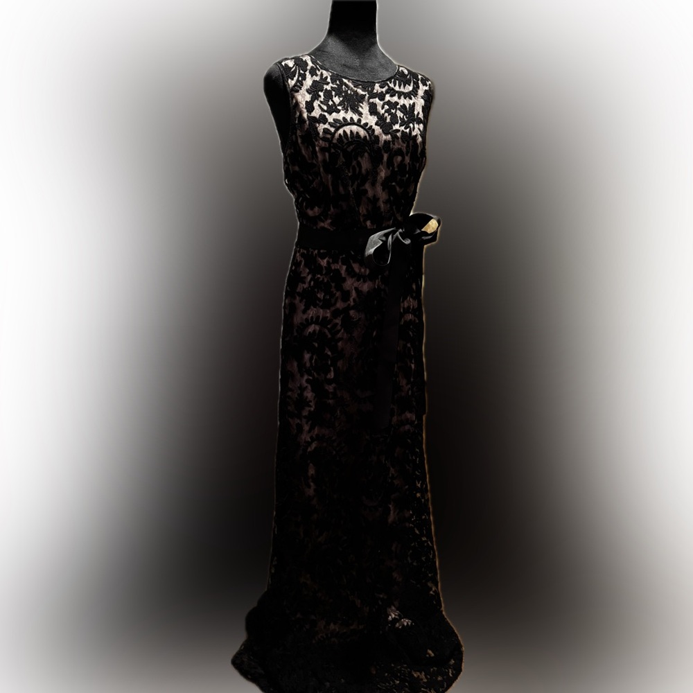 Elegant Black Lace Evening Gown